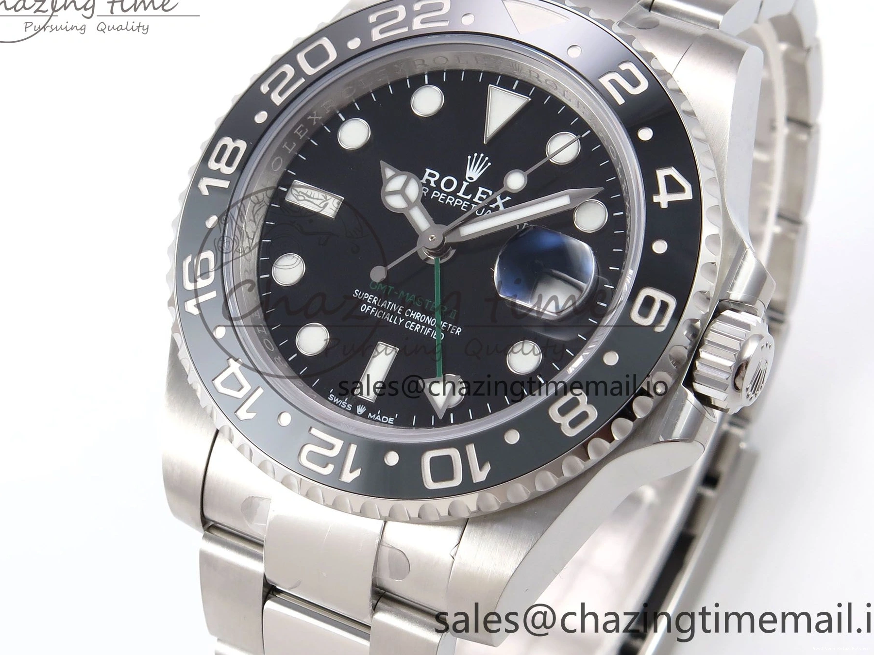 Good Copy Rolex Watches GMT-Master Bracelet Best Practical SH3285 CHS II Oyster GRNR 1019 EF on 904L 1:1 Edition 126710 1223